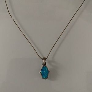 Classic Blue Hamsa Necklace